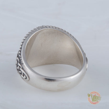 Valknut Symbol with Norse Ornament Sterling Silver Scandinavian Viking Jewelry