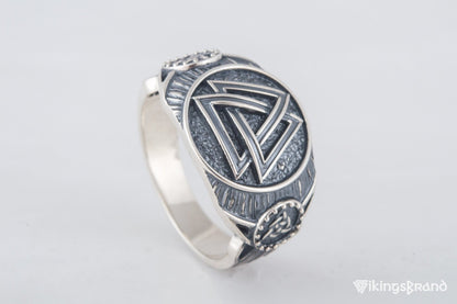 Valknut Viking Symbol Ring Sterling Silver Handmade Viking Jewelry