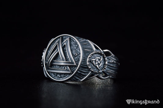 Valknut Viking Symbol Ring Sterling Silver Handmade Viking Jewelry