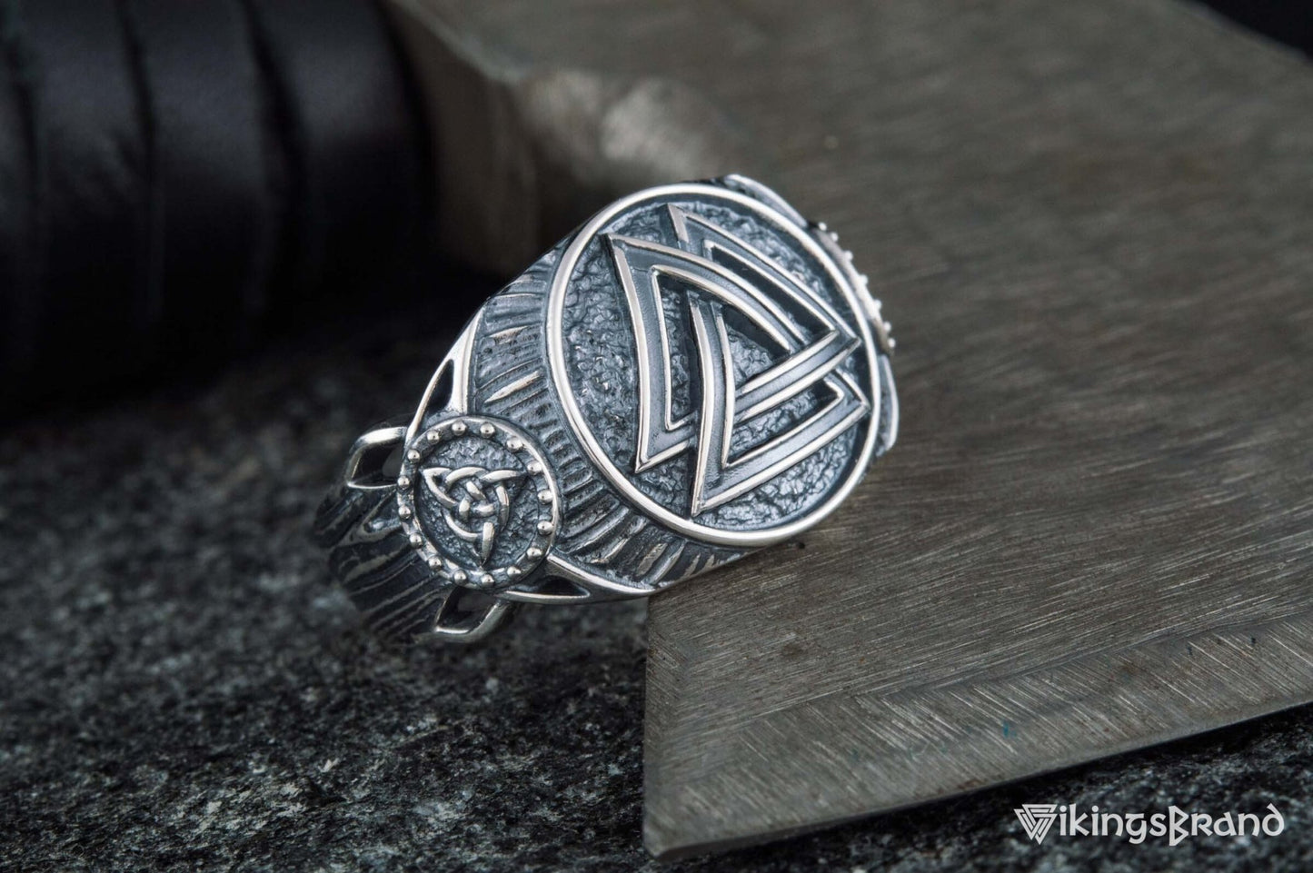 Valknut Viking Symbol Ring Sterling Silver Handmade Viking Jewelry