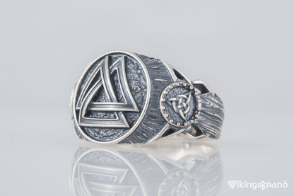Valknut Viking Symbol Ring Sterling Silver Handmade Viking Jewelry