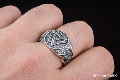 Valknut Viking Symbol Ring Sterling Silver Handmade Viking Jewelry