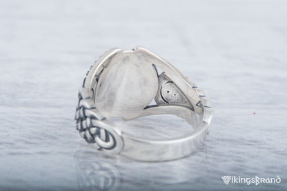 Valknut Viking Symbol with Viking Ornament Sterling Silver Handmade Jewelry