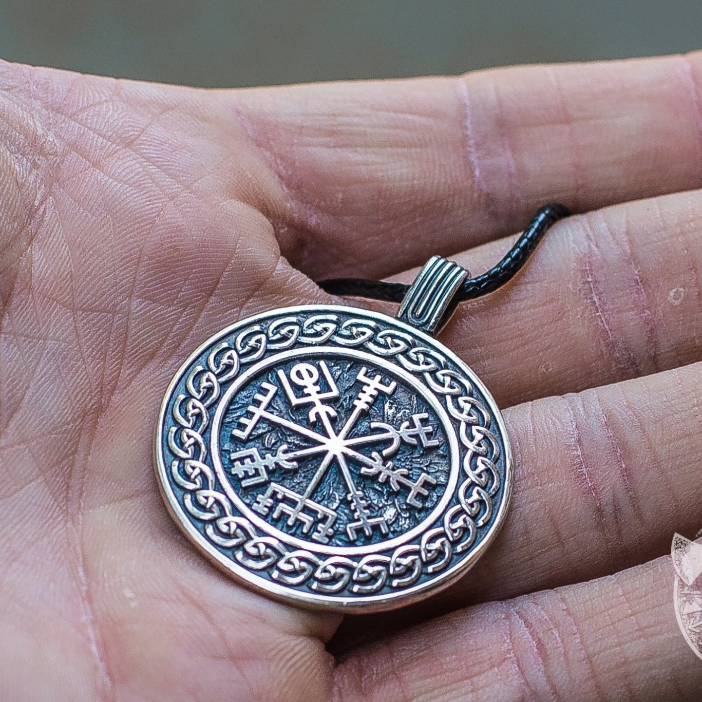 Vegvisir Ornamental Symbol 925  Sterling Silver Pendant - VikingsBrand