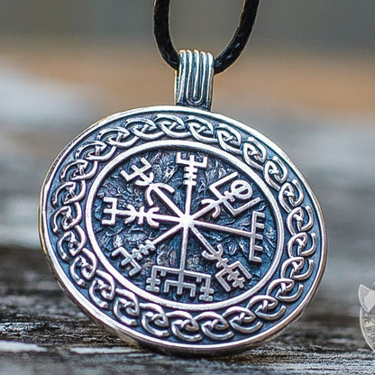 Vegvisir Ornamental Symbol 925  Sterling Silver Pendant - VikingsBrand