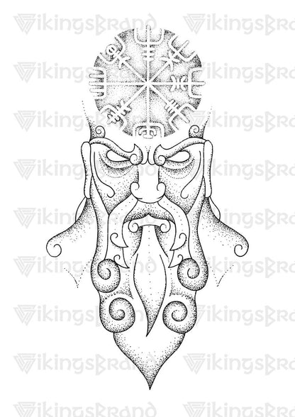 Vegvisir Tattoo, Vikings Tattoos - Digital Download