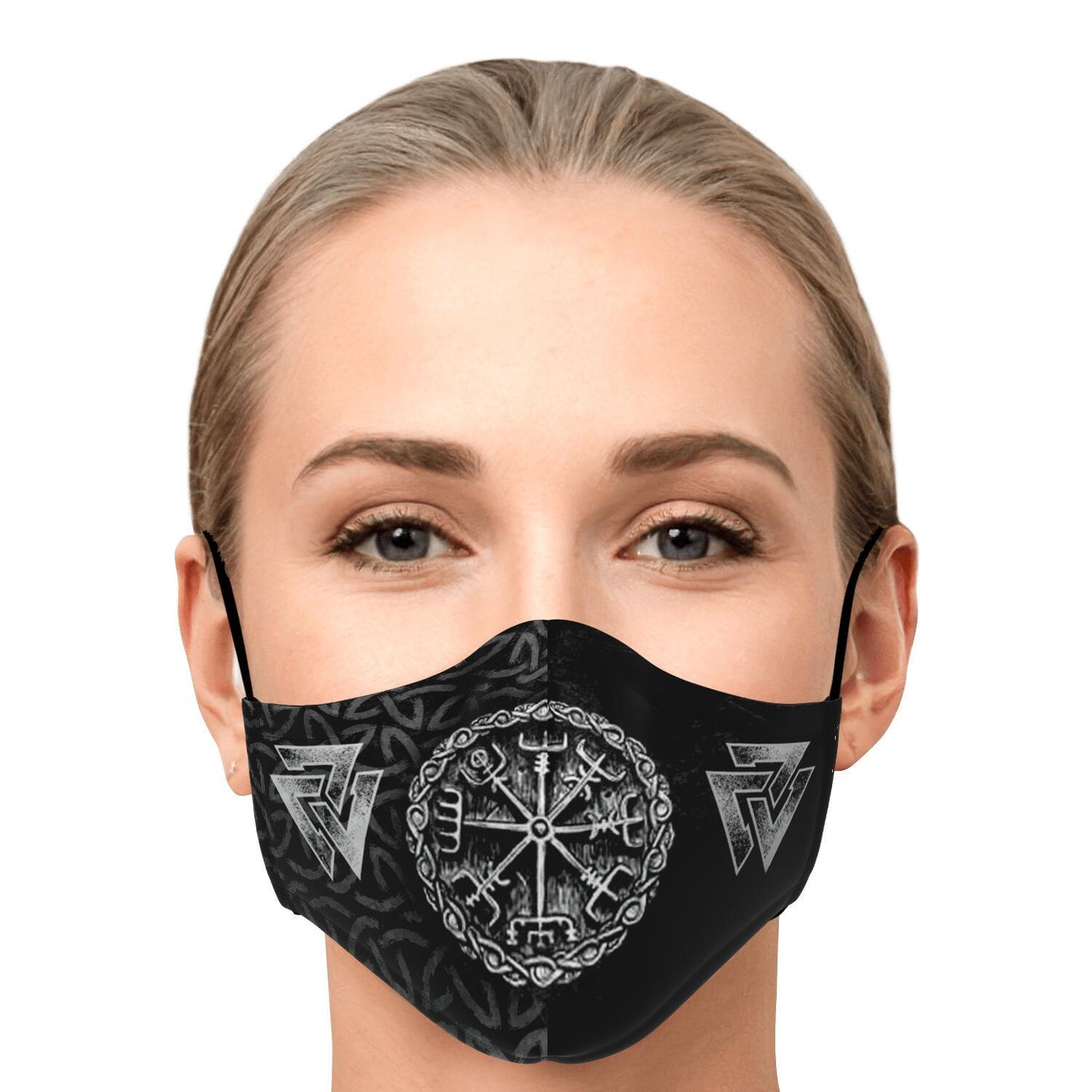 Vegvisir & Valknut Viking Face Mask Cover