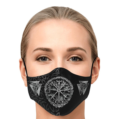 Vegvisir & Valknut Viking Face Mask Cover