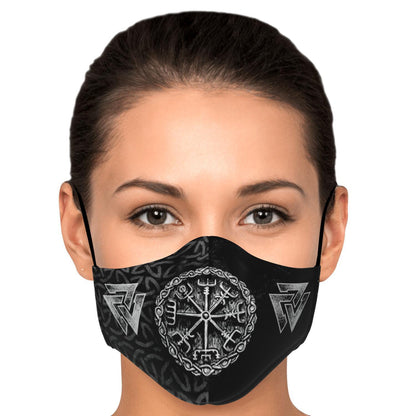 Vegvisir & Valknut Viking Face Mask Cover