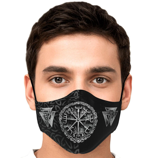 Vegvisir & Valknut Viking Face Mask Cover