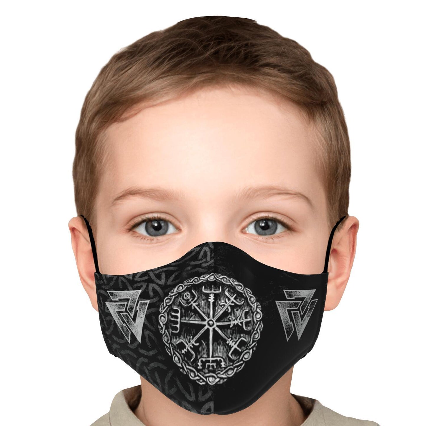 Vegvisir & Valknut Viking Face Mask Cover