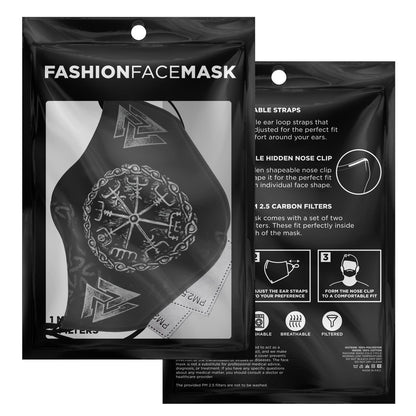 Vegvisir & Valknut Viking Face Mask Cover