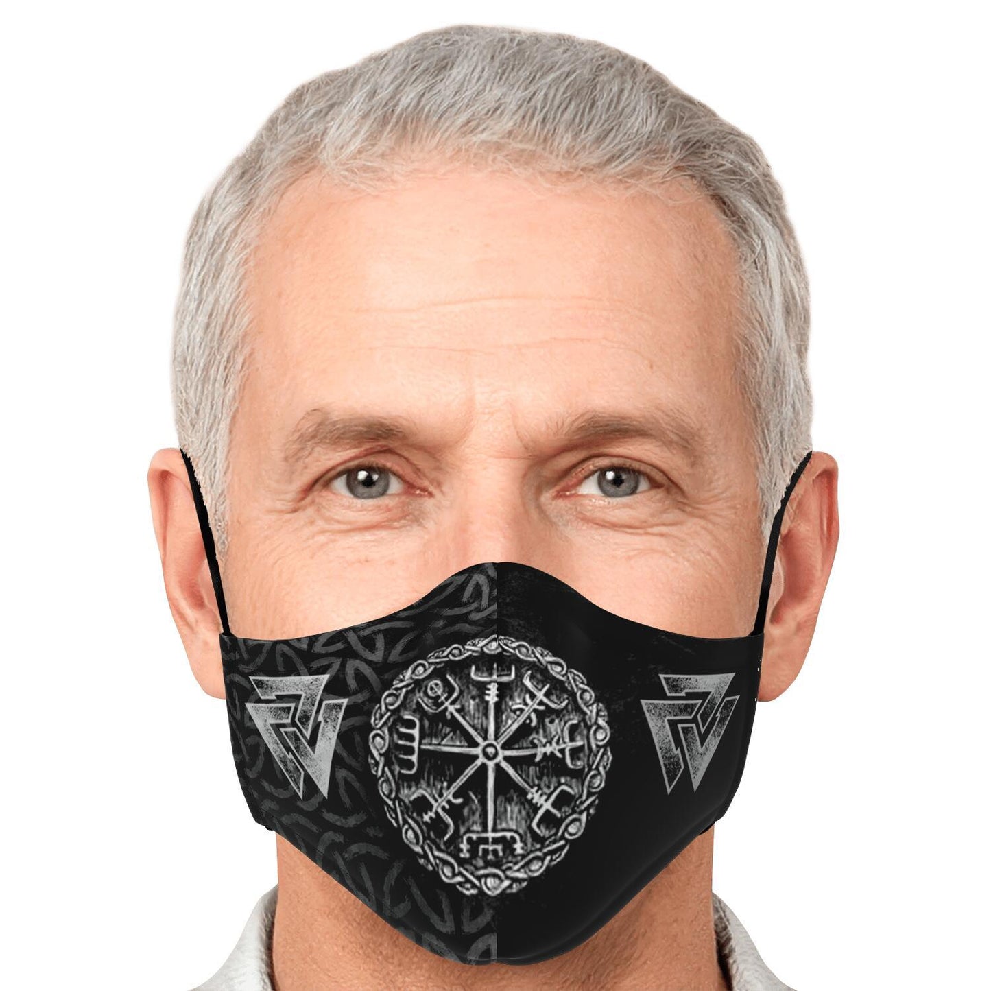 Vegvisir & Valknut Viking Face Mask Cover