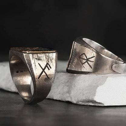 Vegvisir Viking Compass Ring - 925 Sterling Silver