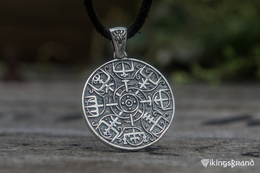 Vegvisir Viking Symbol Pendant Sterling Silver Norse Jewelry