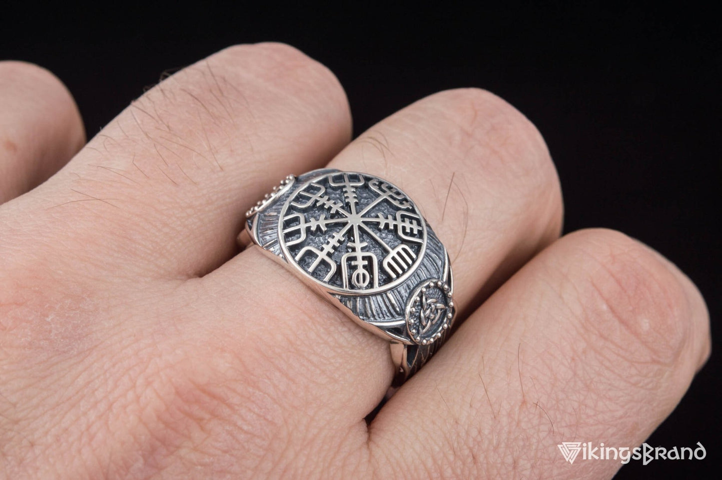 Vegvisir Viking Symbol Ring Sterling Silver Handmade Viking Jewelry