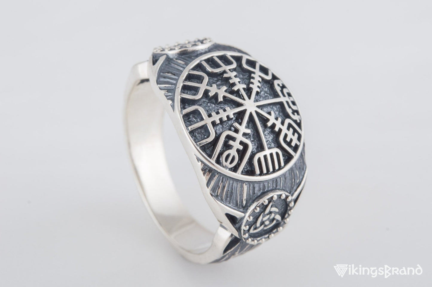 Vegvisir Viking Symbol Ring Sterling Silver Handmade Viking Jewelry