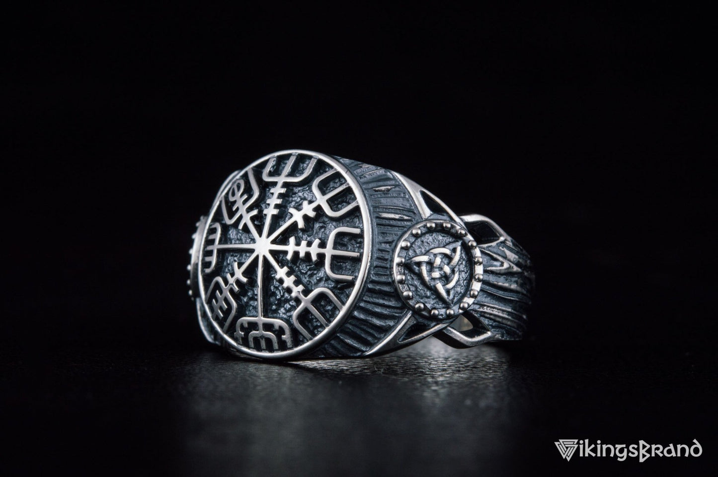 Vegvisir Viking Symbol Ring Sterling Silver Handmade Viking Jewelry