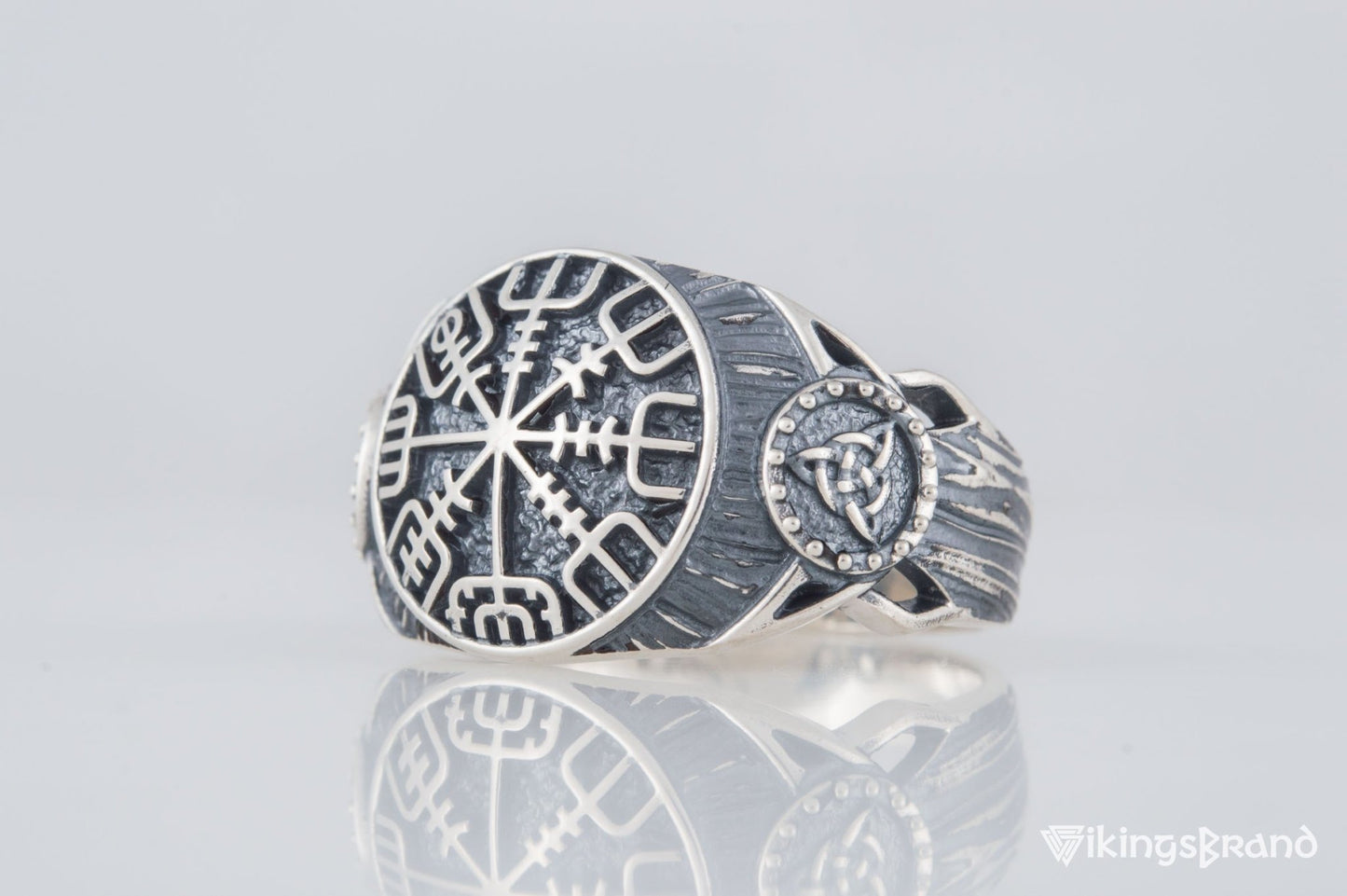 Vegvisir Viking Symbol Ring Sterling Silver Handmade Viking Jewelry
