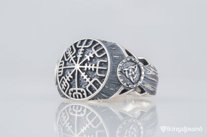 Vegvisir Viking Symbol Ring Sterling Silver Handmade Viking Jewelry