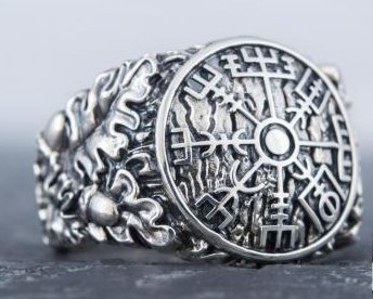 Vegvisir Viking Symbol Ring Sterling Silver Ring