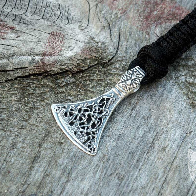 Viking Axe Black Paracord 925 Sterling Silver Bracelet - VikingsBrand