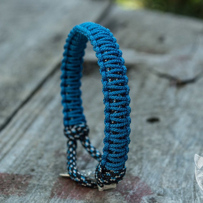 Viking Axe Blue Paracord 925 Sterling Silver Bracelet - VikingsBrand