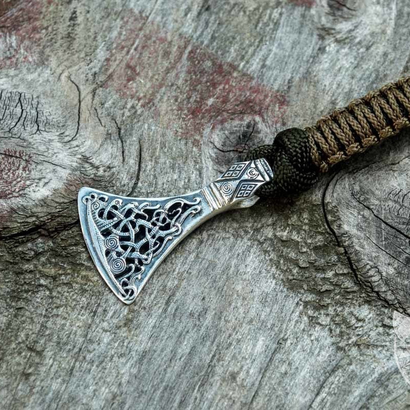 Viking Axe Coyote Paracord 925 Sterling Silver Bracelet - VikingsBrand