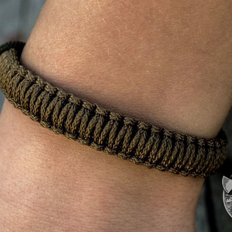 Viking Axe Coyote Paracord 925 Sterling Silver Bracelet - VikingsBrand