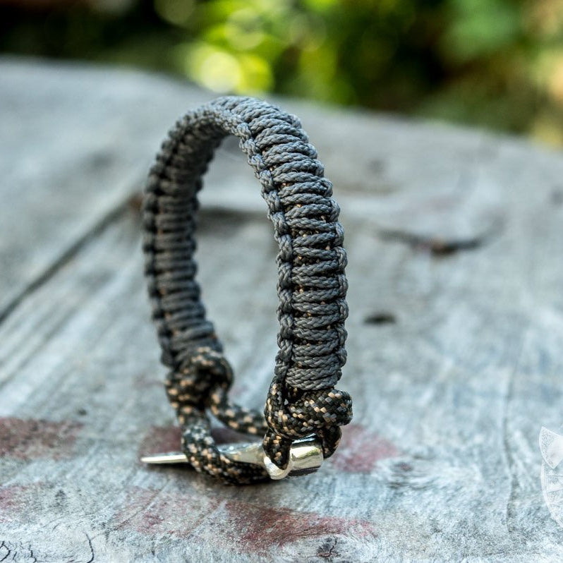 Viking Axe Grey Paracord 925 Sterling Silver Bracelet - VikingsBrand