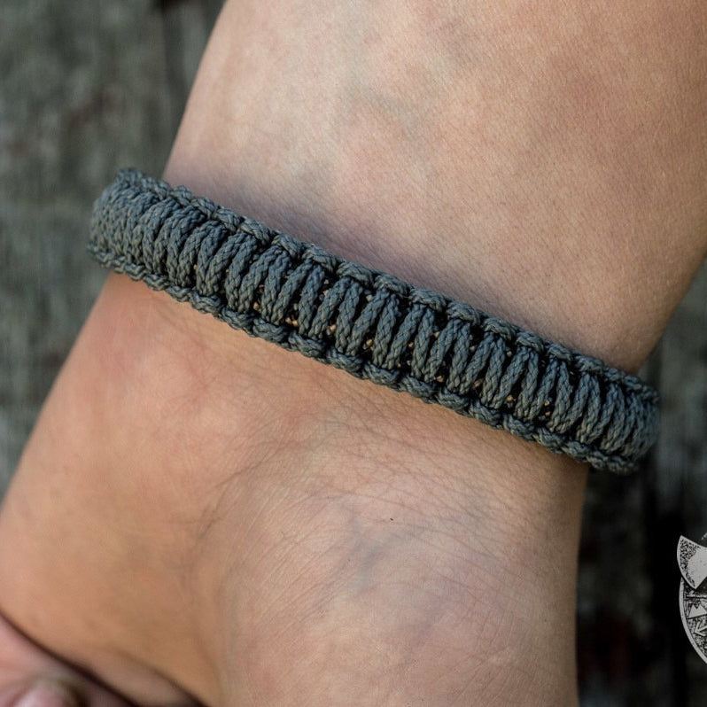 Viking Axe Grey Paracord 925 Sterling Silver Bracelet - VikingsBrand