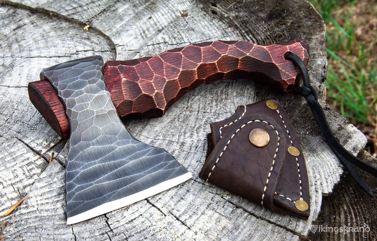 Viking Axe in Leather Case "Liten Skarp Stein"