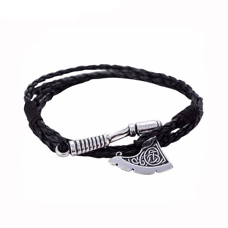 Viking Axe Leather Bracelet - VikingsBrand