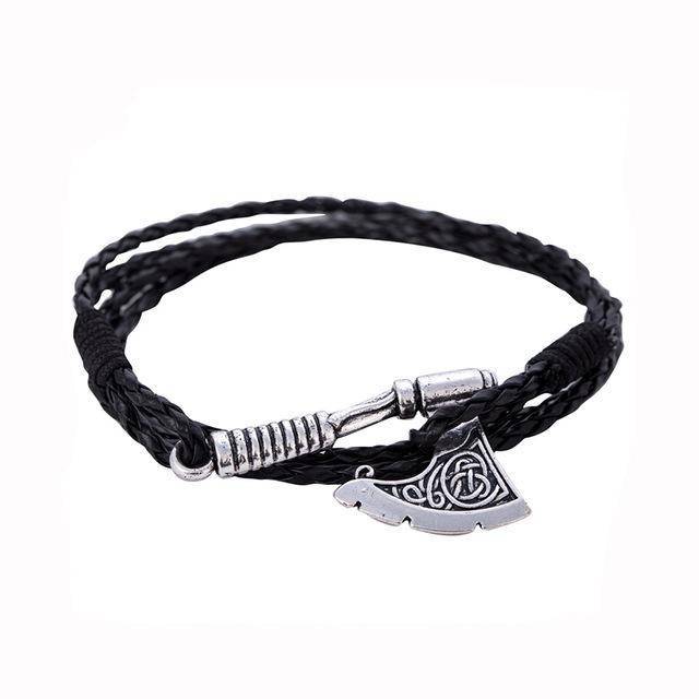 Viking Axe Leather Bracelet - VikingsBrand