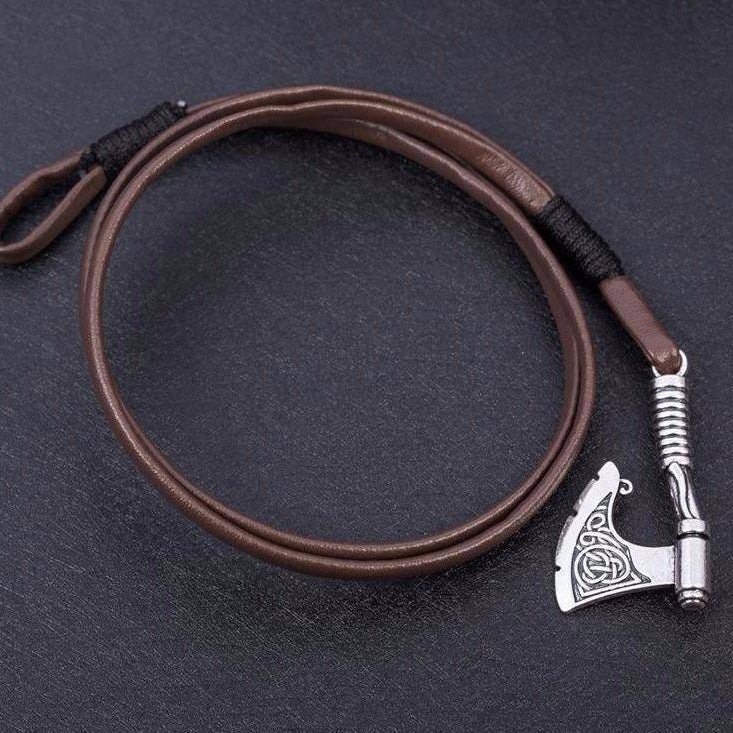 Viking Axe Leather Bracelet - VikingsBrand