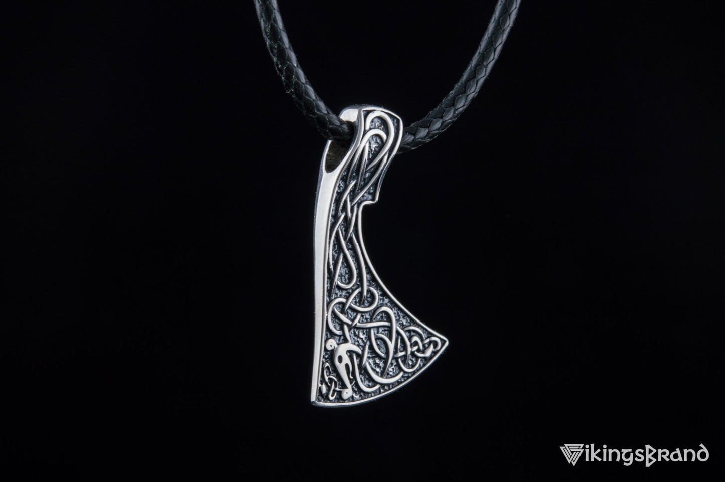 Viking Axe Pendant Urnes Style Sterling Silver Viking Norse Jewelry