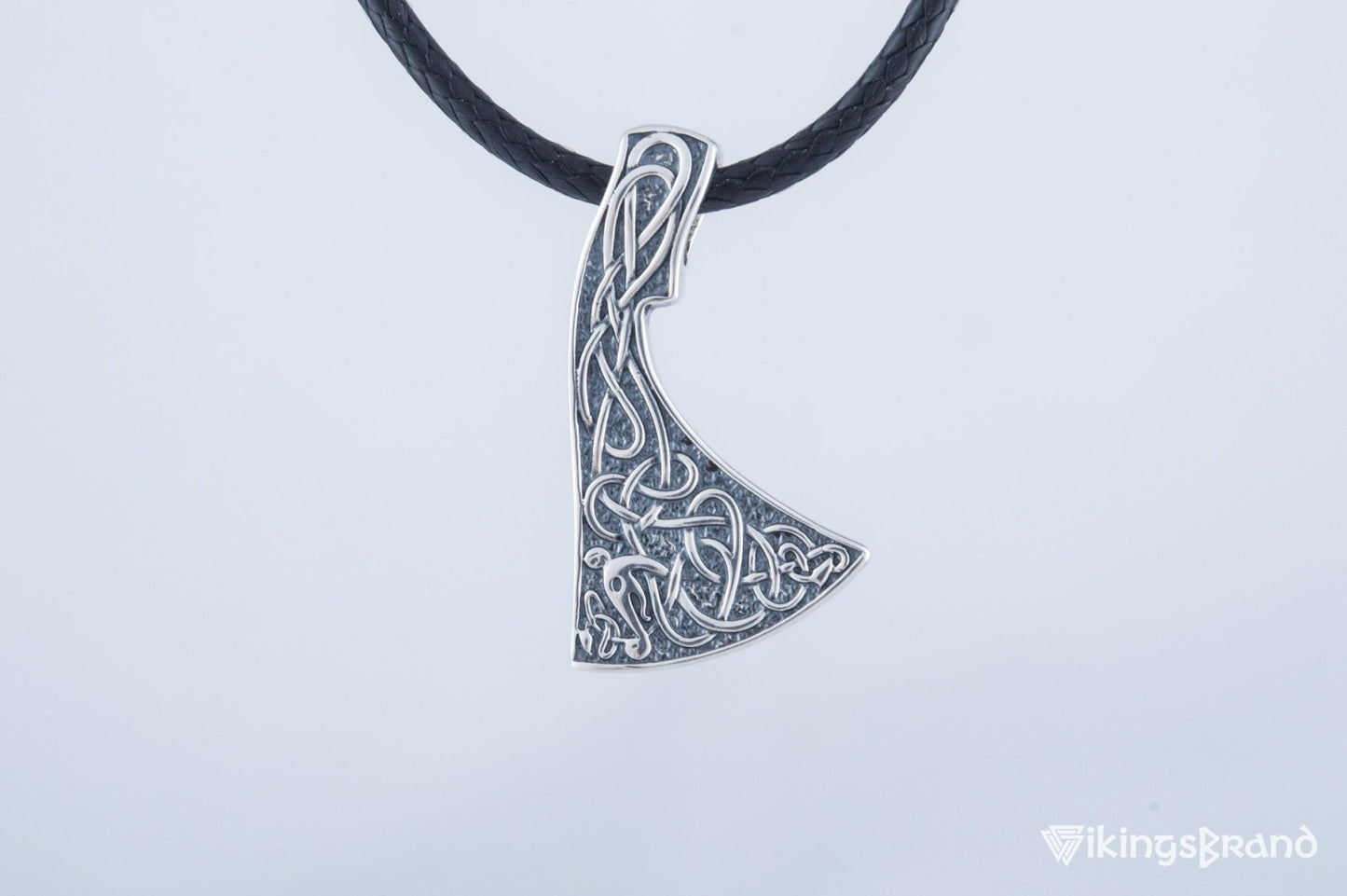 Viking Axe Pendant Urnes Style Sterling Silver Viking Norse Jewelry