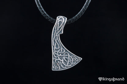 Viking Axe Pendant Urnes Style Sterling Silver Viking Norse Jewelry