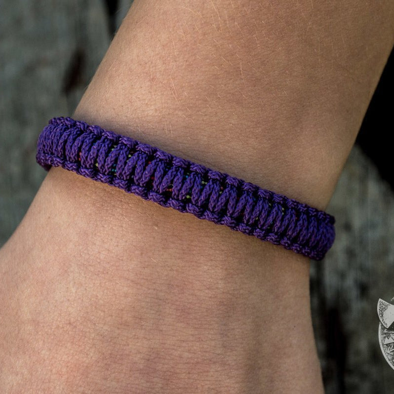 Viking Axe Purple Paracord 925 Sterling Silver Bracelet - VikingsBrand