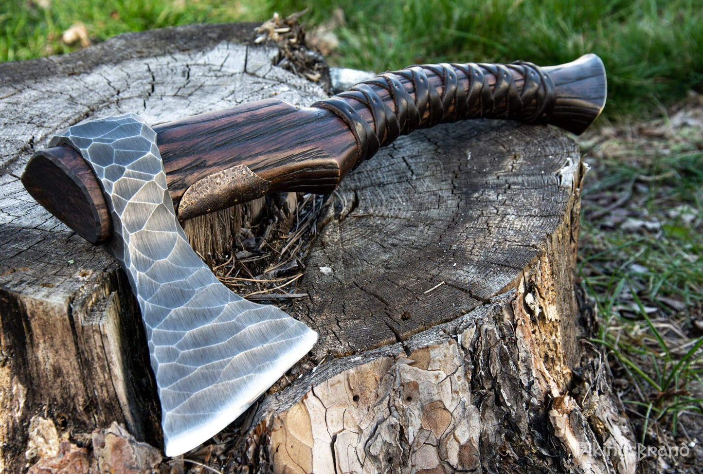 Viking Axe "Sterk Grizzy" with Leather Wrap on the Handle