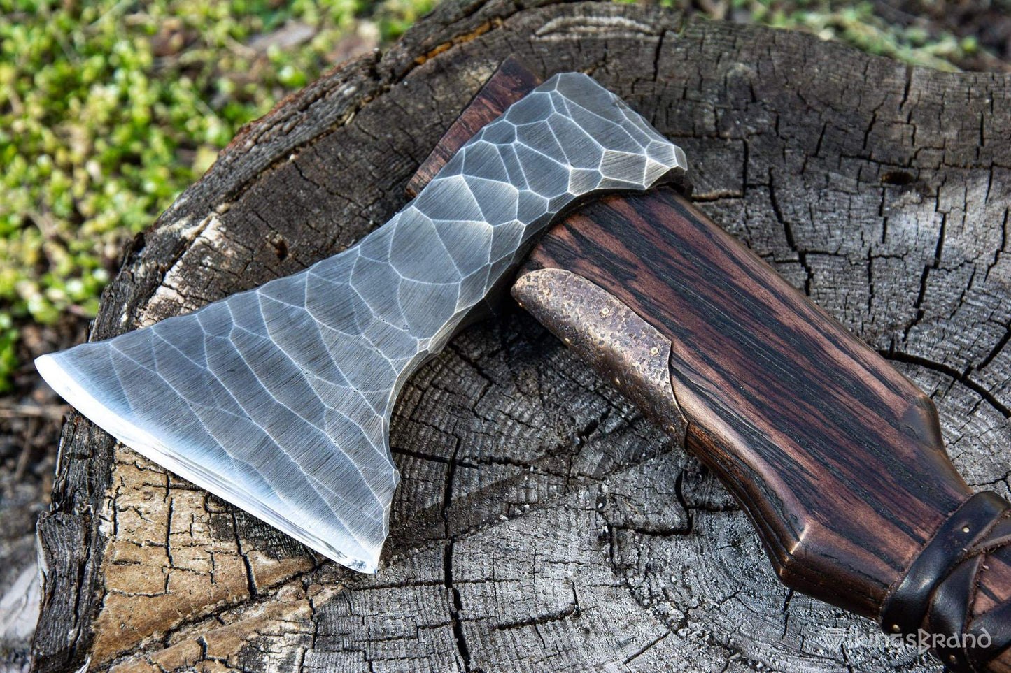 Viking Axe "Sterk Grizzy" with Leather Wrap on the Handle