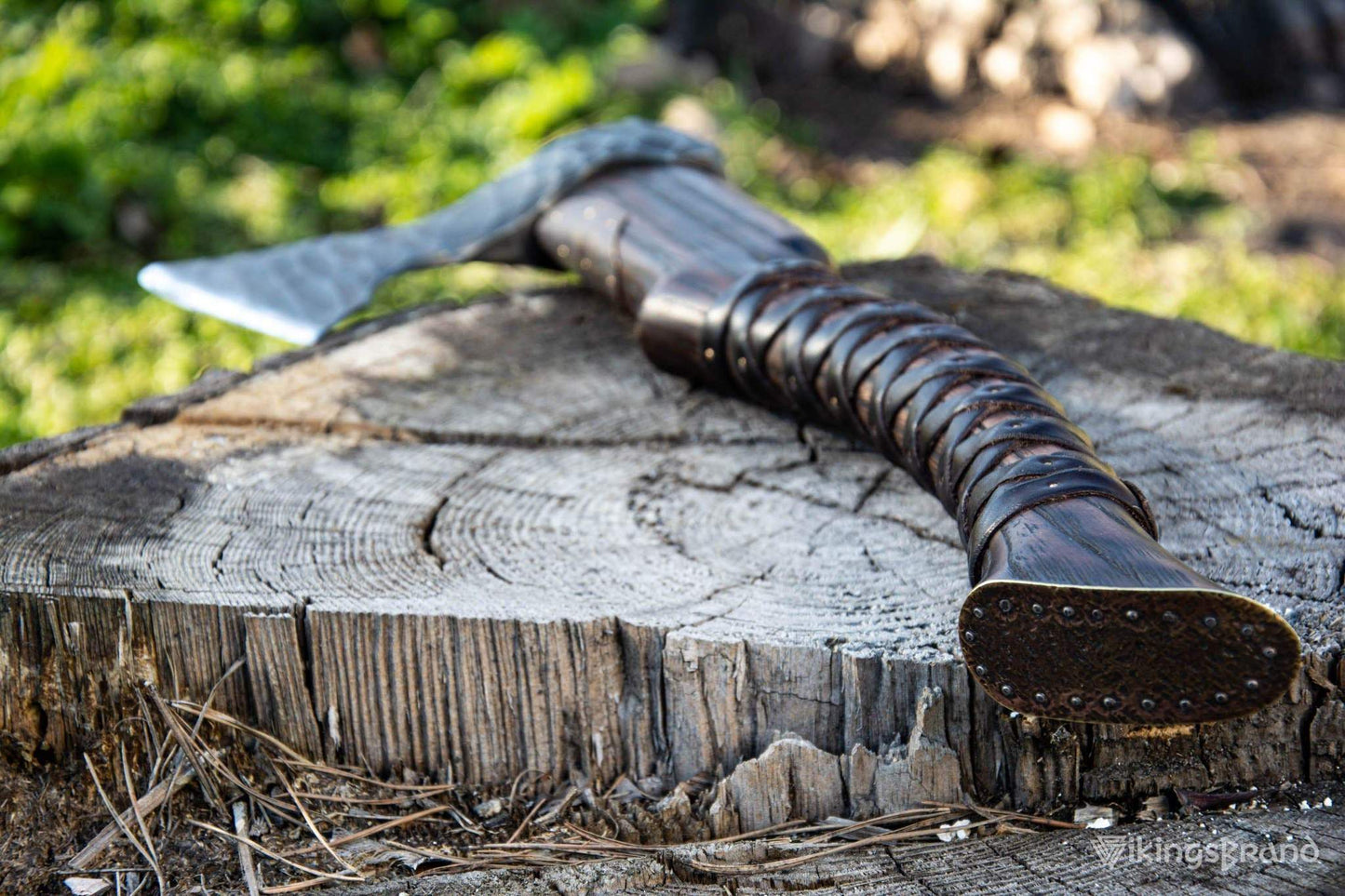 Viking Axe "Sterk Grizzy" with Leather Wrap on the Handle