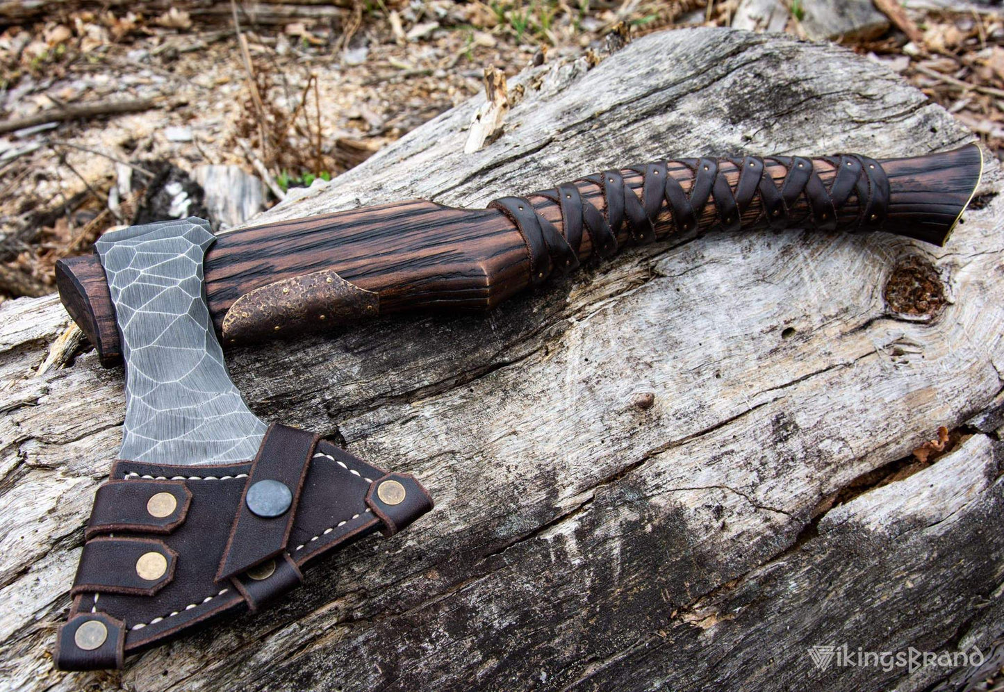 Viking Axe "Sterk Grizzy" with Leather Wrap on the Handle