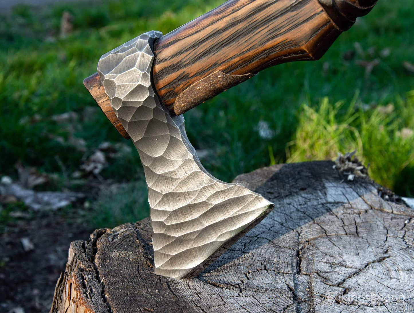 Viking Axe "Sterk Grizzy" with Leather Wrap on the Handle