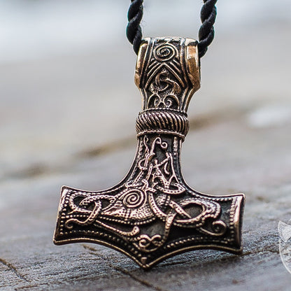 Viking Axe with Unique Ornament Bronze Pendant - VikingsBrand