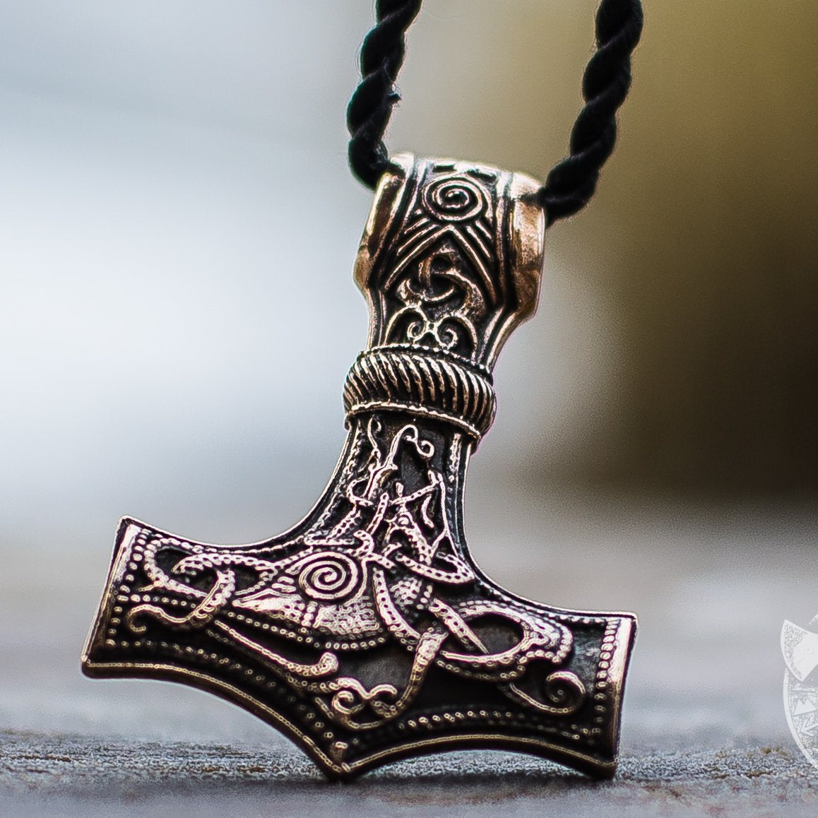 Viking Axe with Unique Ornament Bronze Pendant - VikingsBrand