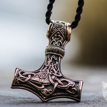 Viking Axe with Unique Ornament Bronze Pendant - VikingsBrand