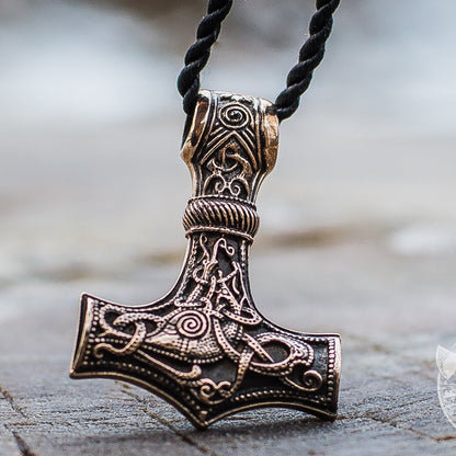 Viking Axe with Unique Ornament Bronze Pendant - VikingsBrand