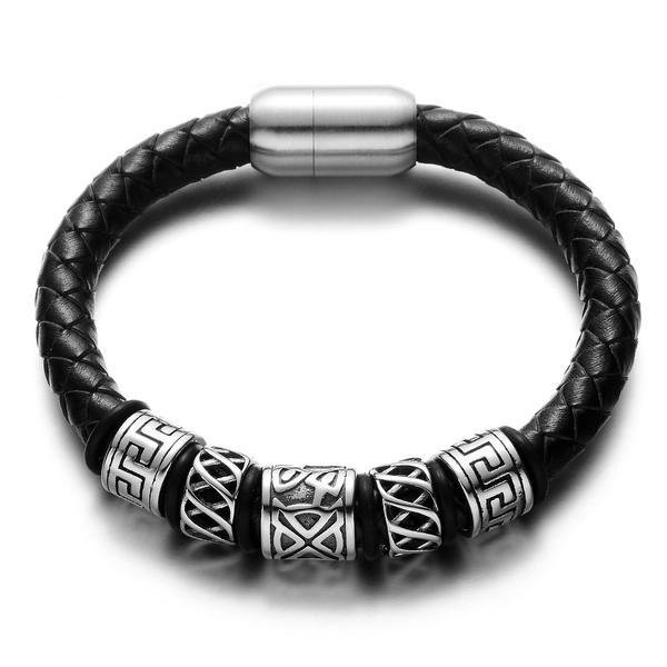 Viking Beads Genuine Leather Bracelet - VikingsBrand