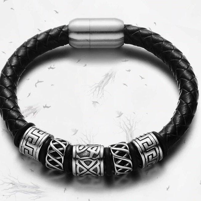 Viking Beads Genuine Leather Bracelet - VikingsBrand